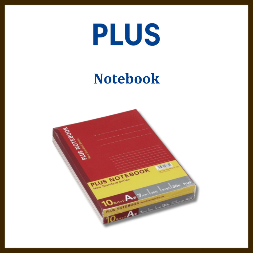 PLUS Notebooks, Semi B5 (No. 6), A-ruled, 30 sheets, Pack of 10, NO-003AS-10P, 76-729.