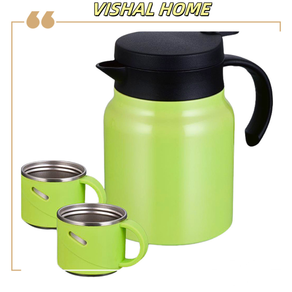 ❤ 3IN1 ชุดหม้อชาทนความร้อนและเย็นความจุ 1000ML ฟรีถ้วย / หม้อชงชาพร้อมกรองความงามแบบพกพา VS-1888