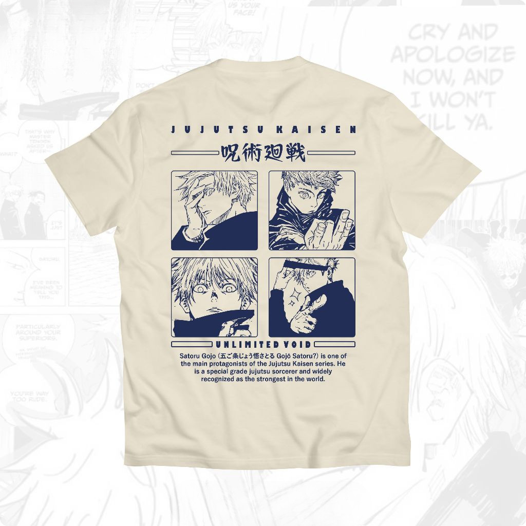 เสื้อยืด Jujutsu Kaisen Gojo Satoru ผ้าฝ้าย 100% พิมพ์ลายญี่ปุ่น สไตล์อนิเมะ มีจำหน่ายเฉพาะผู้หญิง
