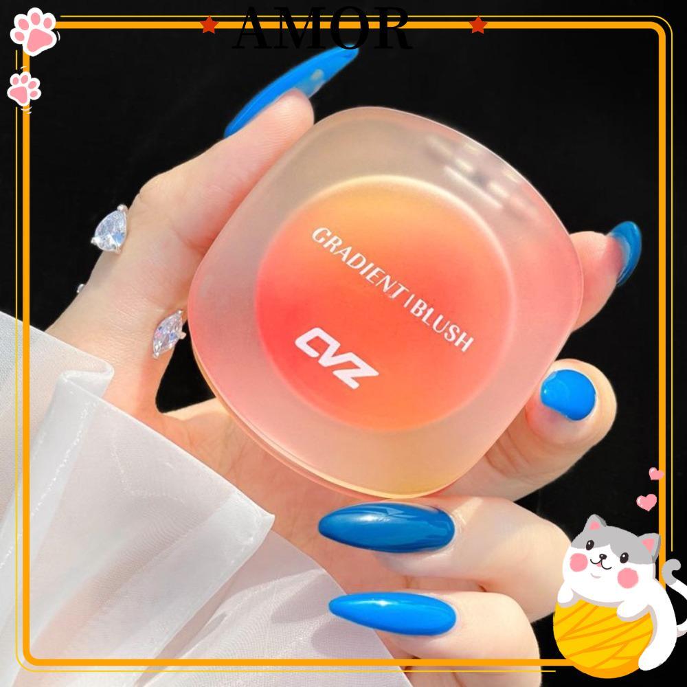 AMOR Dual Gradient Blush, Matte Long Lasting Makeup Palette, Orange Expersive Color Natural Waterpro