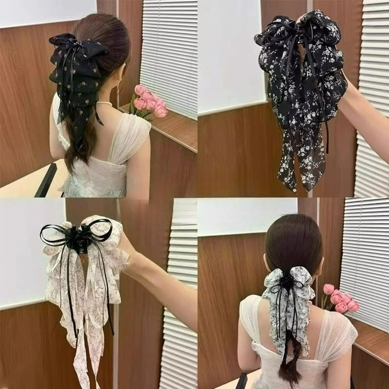 LoomLab โบว์ริบบิ้นติดผม อารมณ์ดอกไม้ สไตล์ใหม่สำหรับหางม้าและเครื่องประดับผม Blissora