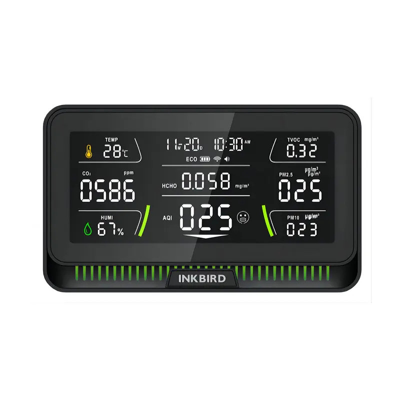 10-In-1 INKBIRD Wifi Air คุณภาพ Monitor 6.1 นิ้วหน้าจอขนาดใหญ่สําหรับ CO2 TVOC HCHO AQI PM2.5 PM10 ค
