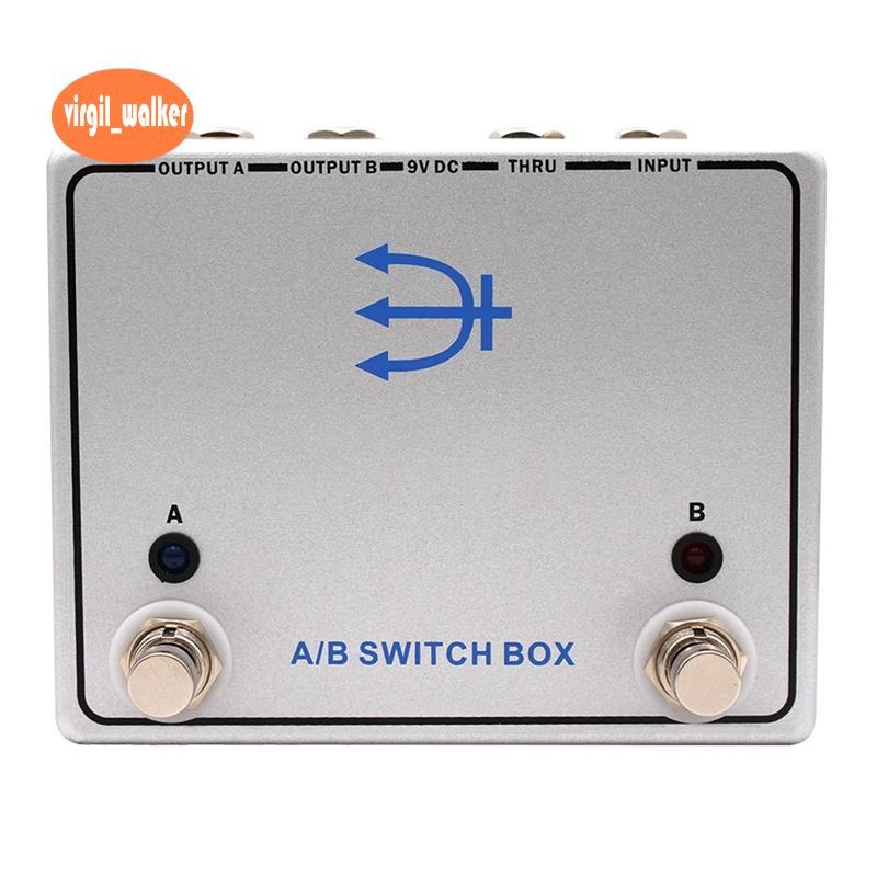 A/B SWITCH BOX Channel Signal Switcher Pedal สําหรับสองแอมป์เส้นทางกีตาร์ชิ้นส่วนกีตาร์