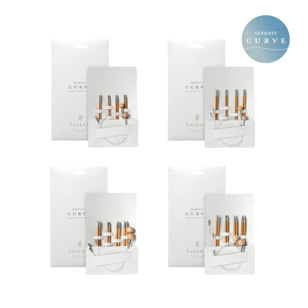ชุดเข็ม / ไม้นิตติ้ง Seeknit CURVE - 10cm(4″), 12.5cm(5″) Set 4 Sizes [Koshitsu]
