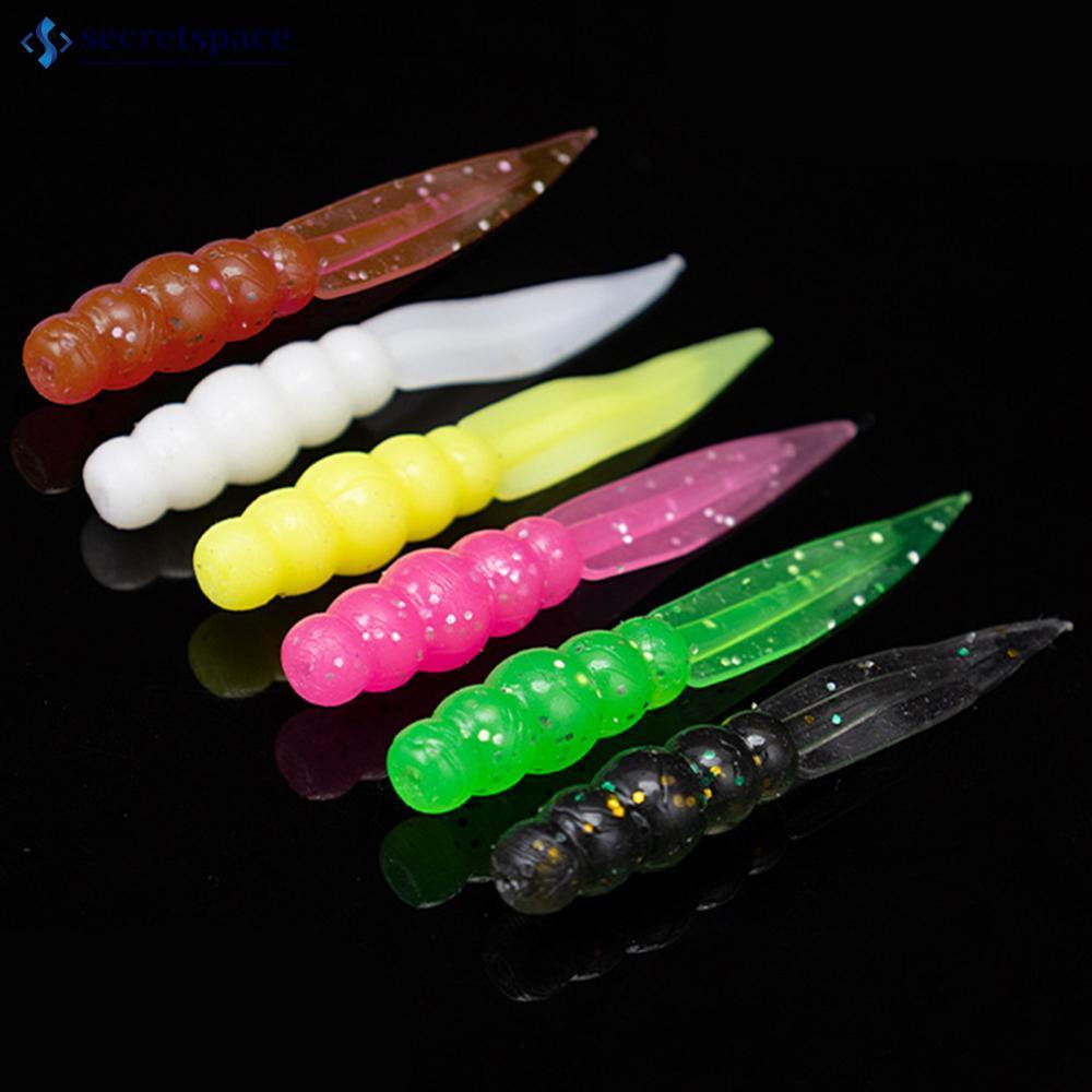 SECRETSPACE 20PCS 0.3G/3.5 ซม.ลอยWillow LeafแบนTAIL Soft Lures TPE High-Elasticityเหยื่อหอมสําหรับBa