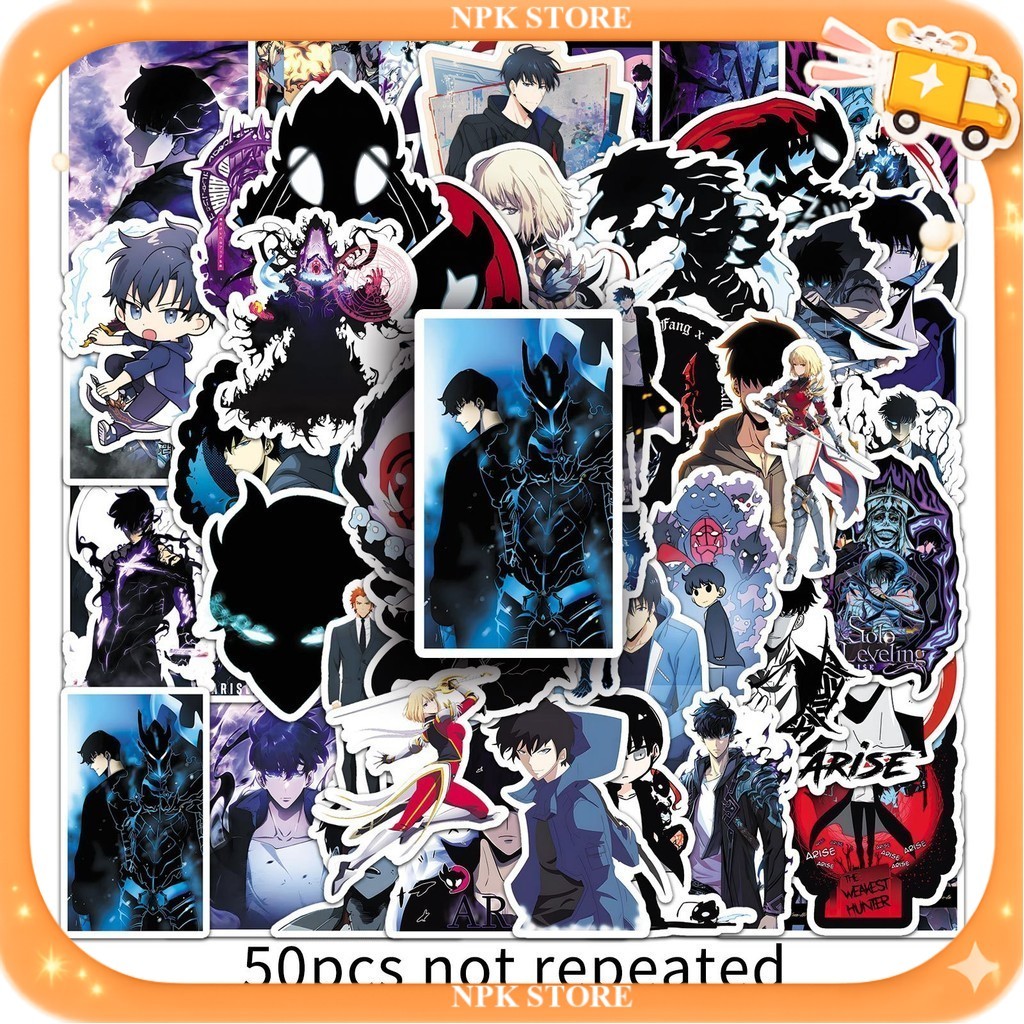 🔥🇹🇭พร้อมส่ง🇹🇭🔥 50แบบ Sticker การ์ตูน Solo Leveling korea comic Anime Cartoon