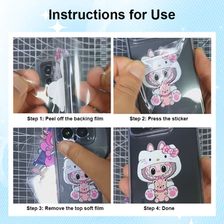 Sanrio Kuromi การ์ตูนน่ารัก UV DTF สติ๊กเกอร์กันน้ํา Transfer Decal พร้อมพื้นผิวคริสตัล