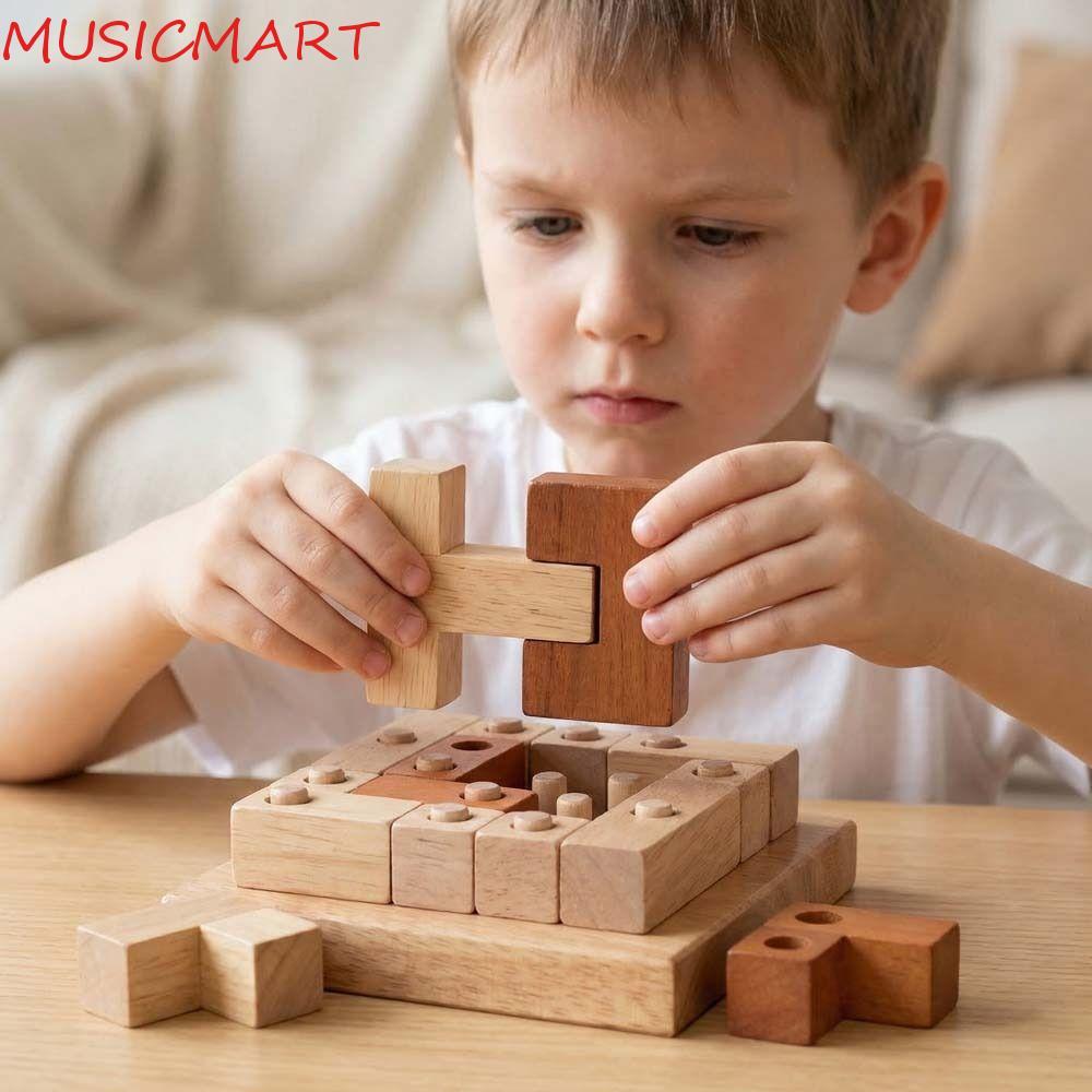 MUSICMART IQ Puzzle Mind Brain Teaser, 3D IQ Geometric Puzzle Game, 3D Puzzle Toy สมองคลาสสิก 3D ปริ