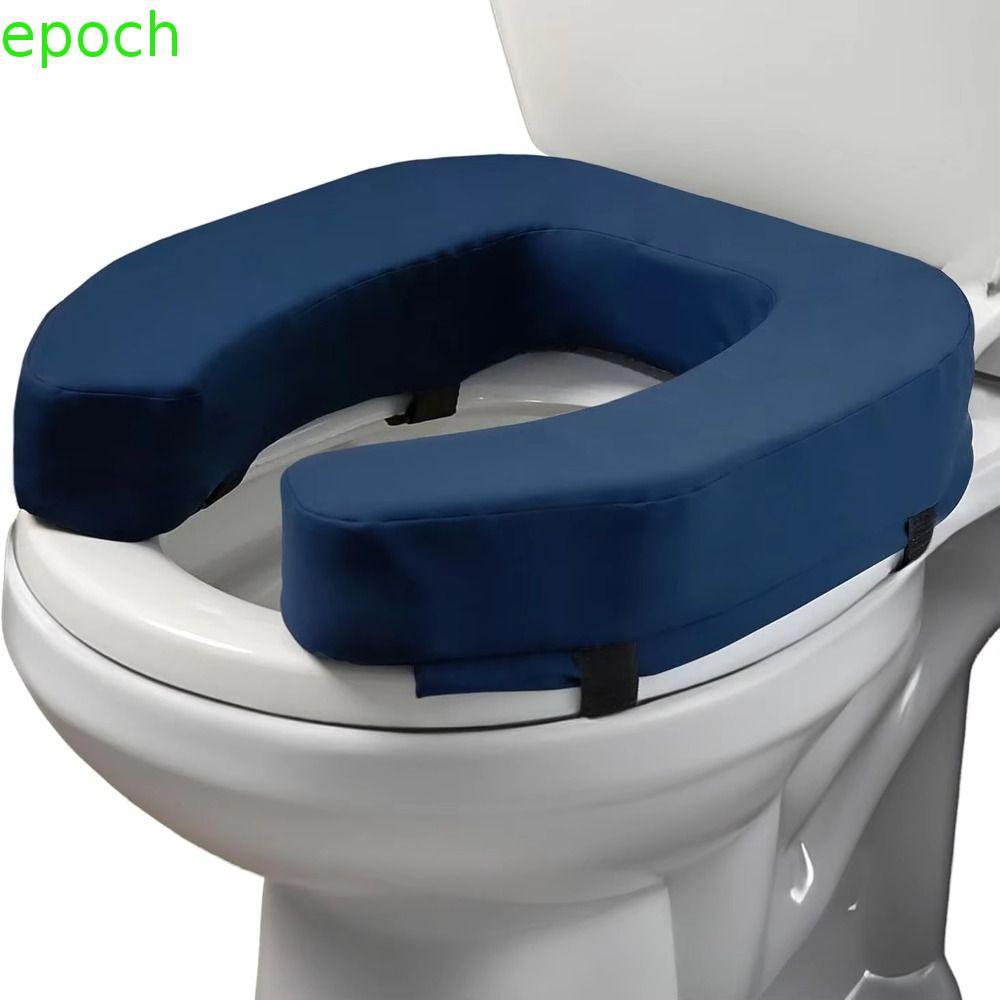 EPOCH ยกเบาะรองนั่งชักโครก, โฟมความหนาแน่นสูงล้างทําความสะอาดได้ U-Shape ที่นั่งชักโครก Riser, พรีเมี่ยมสบายรองรับหนาเบาะ PU หนังไม่เต็มเต็งสําหรับผู้สูงอายุ