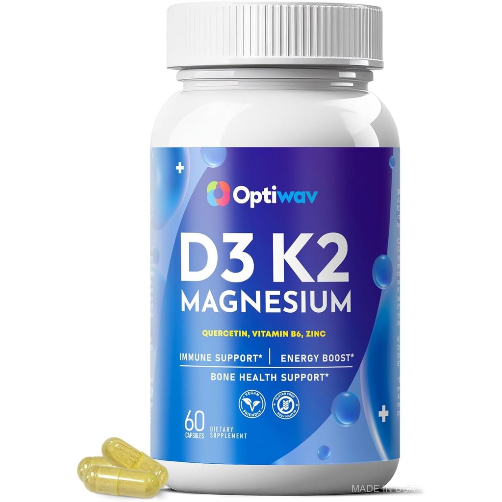 Vitamin D3 K2 ผลิตภัณฑ์เสริมอาหาร - ภูมิคุ้มกัน พลังงาน & สุขภาพ เสริม with High Absorption 5000 IU 