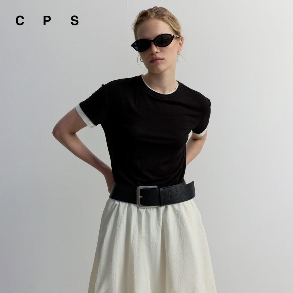 CPS เสื้อยืดผ้าบางซ้อนชั้น ผู้หญิง SHEER LAYERS TEE รุ่น C26WGWA023 (AW26#A1)