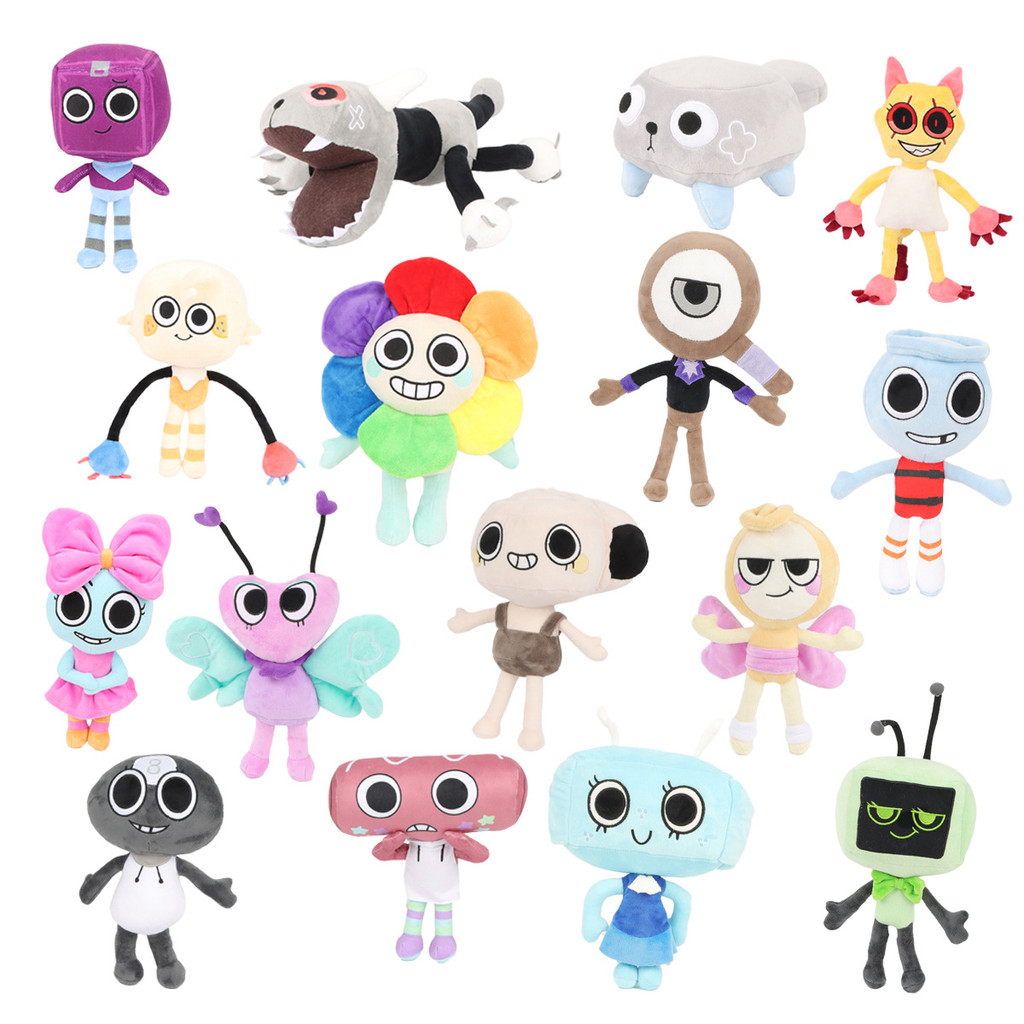Dandys World Plush Pebble Finn Flutter Dandys World Plushie สยองขวัญเกมยัดไส้น่ารักหมอนตุ๊กตาของเล่น