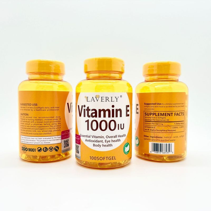 爆款速发LAVERLY Vitamin E 1000IU Softgel Eye Health Body care VE Capsules胶
