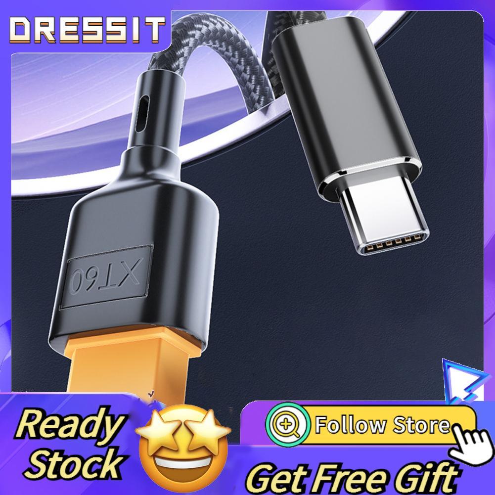 Dressit-th Dressit-th Type C ถึง XT60 สายชาร์จ 100W USB Female Charger Cord Universal Fast Premium W