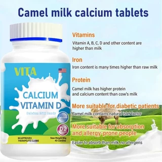 VITA แคลเซียมวิตามินดี เด็กแบบเม็ด วิตามินรวมเด็ก อาหารเสริม เพิ่มความสูงเด็กCalcium VitaminD Kids Supplement 40 Tablets