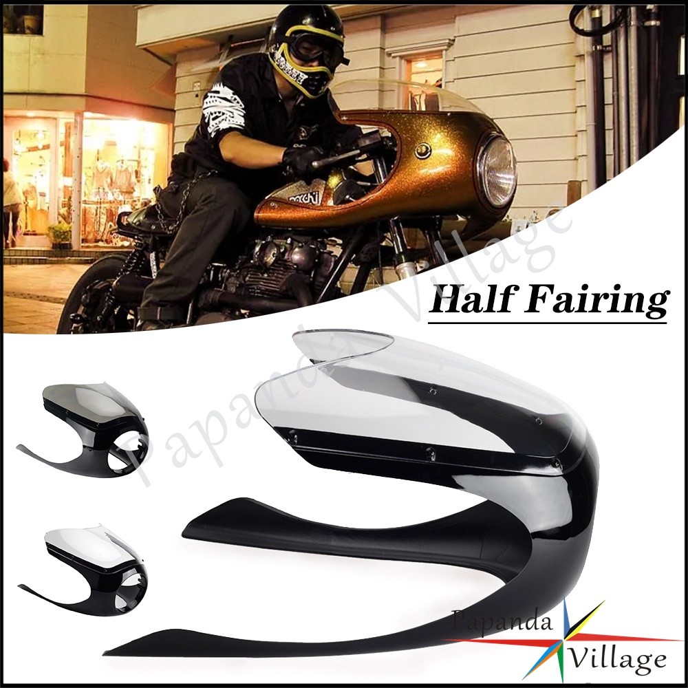 PAUniversal Cafe Racer Style 6.25" Headlight Half Fairing For Honda CB CM CL GL CX SL Kawasaki EN VN