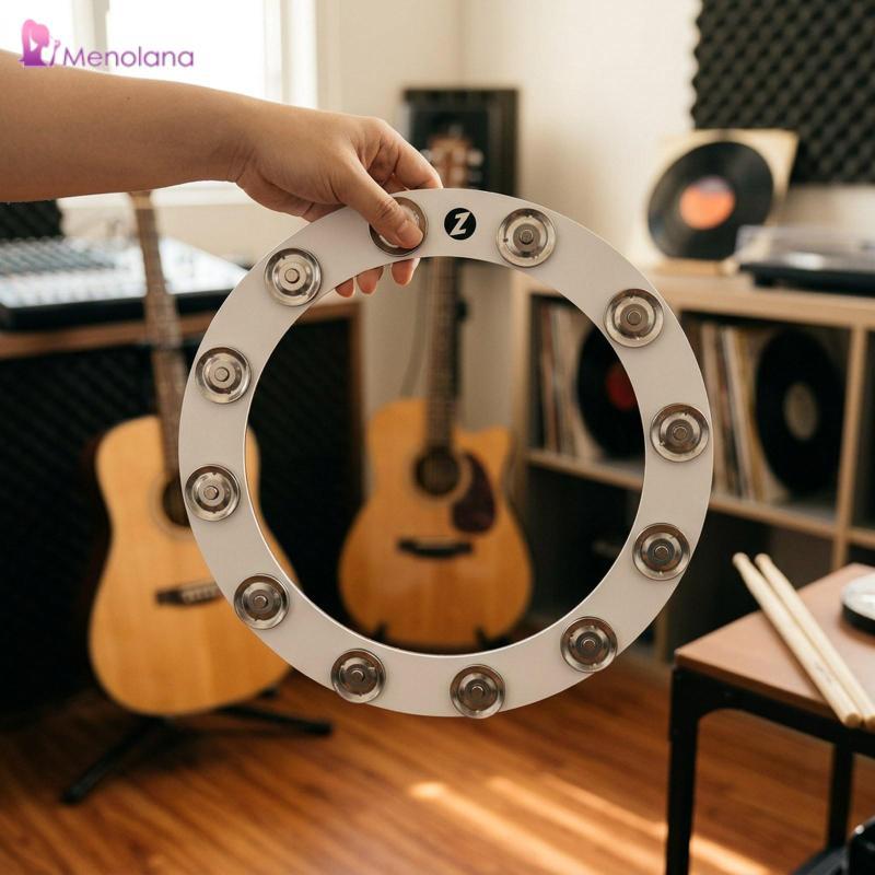 [Menolana] Silver Drum Cymbals Ring Mountable Blattle Bell Percussion Tool for Drum Cymbals Full Set