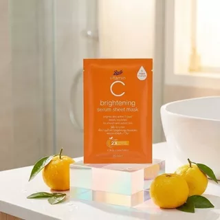 Boots Vitamin C Brightening Serum Sheet Mask 20Ml บู๊ทส์ วิตามิน ซี ไบรท์เทนนิ่ง ซีรั่ม ชีท มาส์ก 20มล.