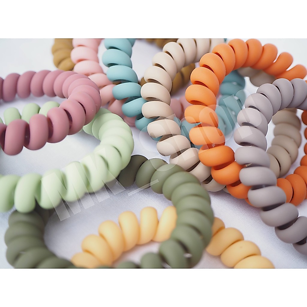 พร้อมส่ง ยางรัดผมเกลียว สีแมตด้าน วงใหญ่ ยางรัดผมเกาหลี รูปที่ 4