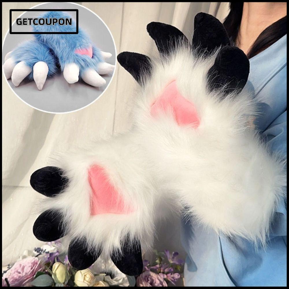 GETCOUPON Fursuit Claw ถุงมือ, Faux Fursuit สัตว์ Fursuit ถุงมือ,การ์ตูน Handmade Thicken คอสเพลย์ถุ
