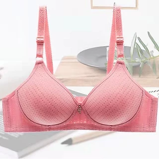 T302บราผู้หญิงฟูลคัพ เสื้อชั้นในสตรีสีทึบ ดีไซน์ผ้าลายจุดระบายอากาศ ชุดชั้นในไซส์ใหญ่ หกสีให้เลือก