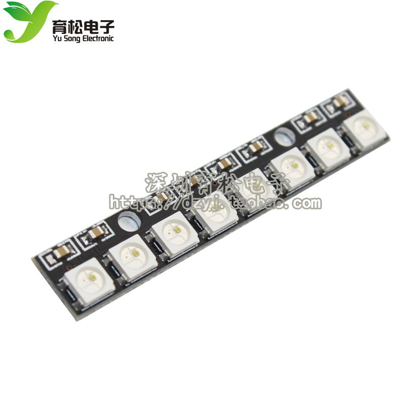 8-Bit WS2812 5050 RGB LED ไดรฟ์เต็มรูปแบบบอร์ดพัฒนาโคมไฟ WS2812B 256 สี