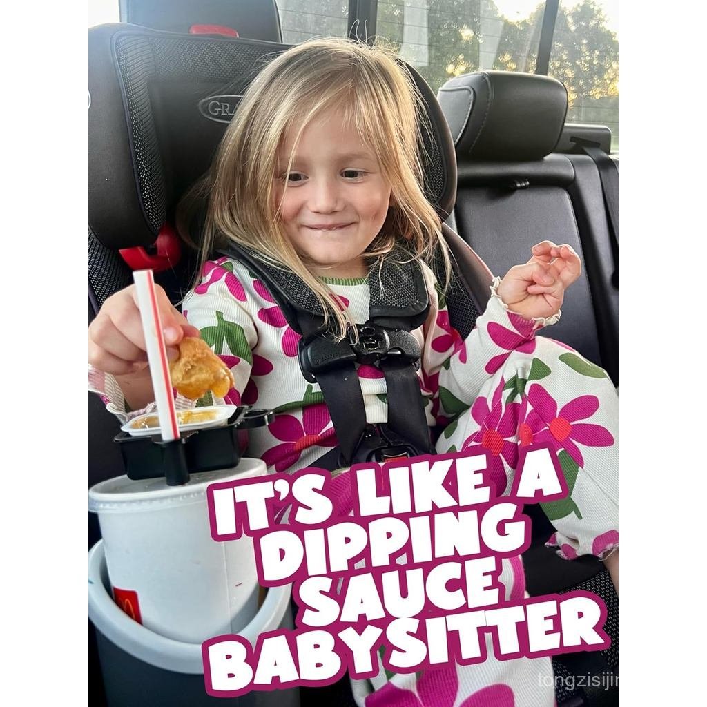 4 แพ็ค Stay Saucy Dipping Sauce Holders สําหรับรถยนต์ – Cup & Straw Mount Clips for Stanley Tumblers