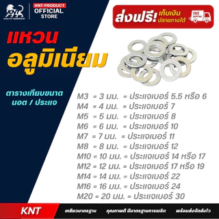 แหวนอลูมิเนียม รองถ่ายน้ำมันเครื่อง (100 ตัว) #เลือก M3-M20 แหวนรองน็อต ซีลรองน็อตน้ำมันเครื่อง