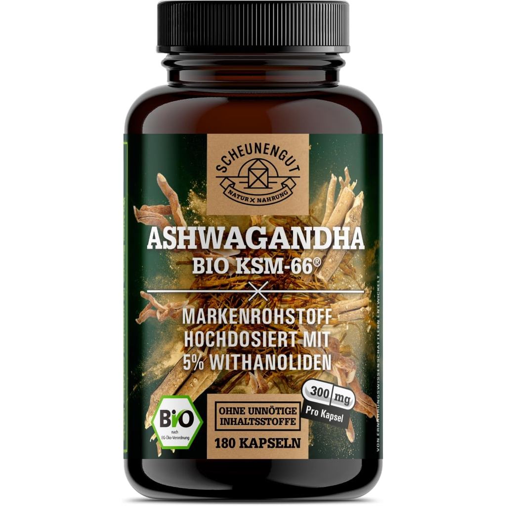 Ashwa Ganda K-66 BIO-12: 1 สารสกัด (แคปซูลต่อบรรจุ 3600มก. ผงราก Ashwa Ganda บริสุทธิ์) บรรจุ 5% Hol