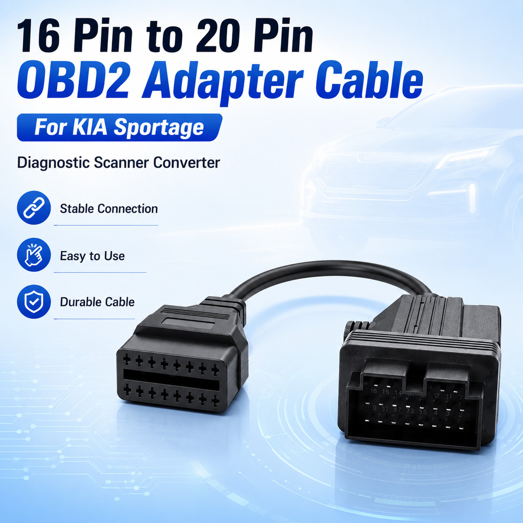16pin ถึง 20pin OBD2 อะแดปเตอร์สําหรับ KIA Sportage 20PIN OBD 20 Connector 16PIN เครื่องสแกนเนอร์สาย