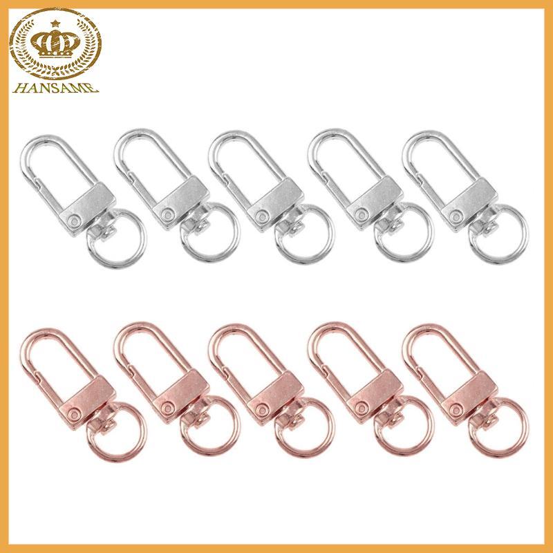 HAN 5x พวงกุญแจเงินทองหมุน Lobster Claw Clasp สําหรับพวงกุญแจเครื่องประดับ DIY Findi