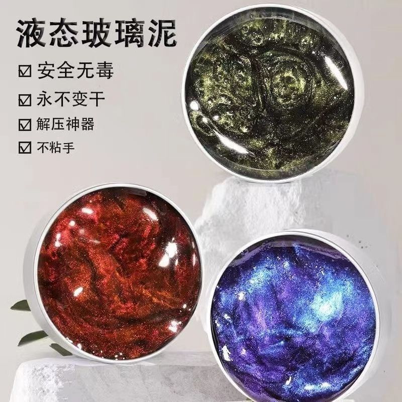 Slime Liquid Glass Mud Chameleon Non-Newton Liquid Old Mud ปลอดสารพิษ Non-Drying Liquid Glass Mud รา