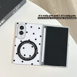 New style เรียบง่าย จุดเล็กๆ ฝังตัว Magnetic holder เคส สำหรับ Samsung Galaxy Fold8 Wide Case ชุดสามชิ้นที่ถอดออกได้รวมทุกอย่าง แกนกลางแม่เหล็ก ป้องกันการตก พลิกปก เคส