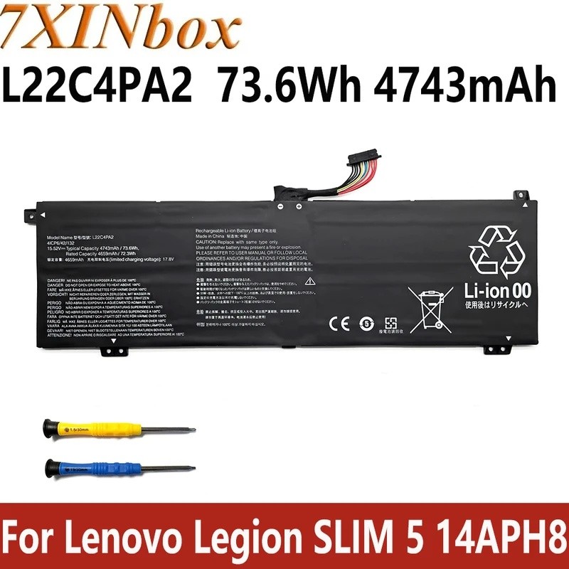 7XINbox L22C4PA2 L22D4PA2 L22M4PA2 1542V 73.6Wh 4743mAh แบตเตอรี่แล็ปท็อปสําหรับ Lenovo Legion S7 16