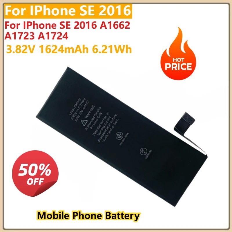 อุปกรณ์เสริมโทรศัพท์สําหรับ IPhone SE 2016 A1662 A1723 A1724 3.82V 1624mAh 6.21Wh เปลี่ยนแบตเตอรี่โท