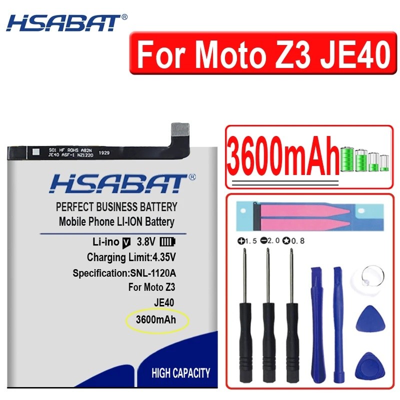 HSABAT 3600mAh JE40 แบตเตอรี่สําหรับ Motorola Moto Z3 G7, One, P30 Play, XT1941-2, XT1941-3, XT1941-