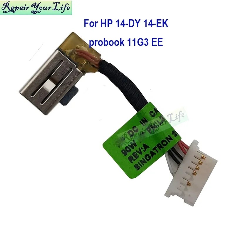 โน้ตบุ๊ค DC Power Jack สําหรับ HP Pavilion 14-DY 14M-DY 14T-DY 14-EK ProBook X360 11 G3 G5 EE L43786