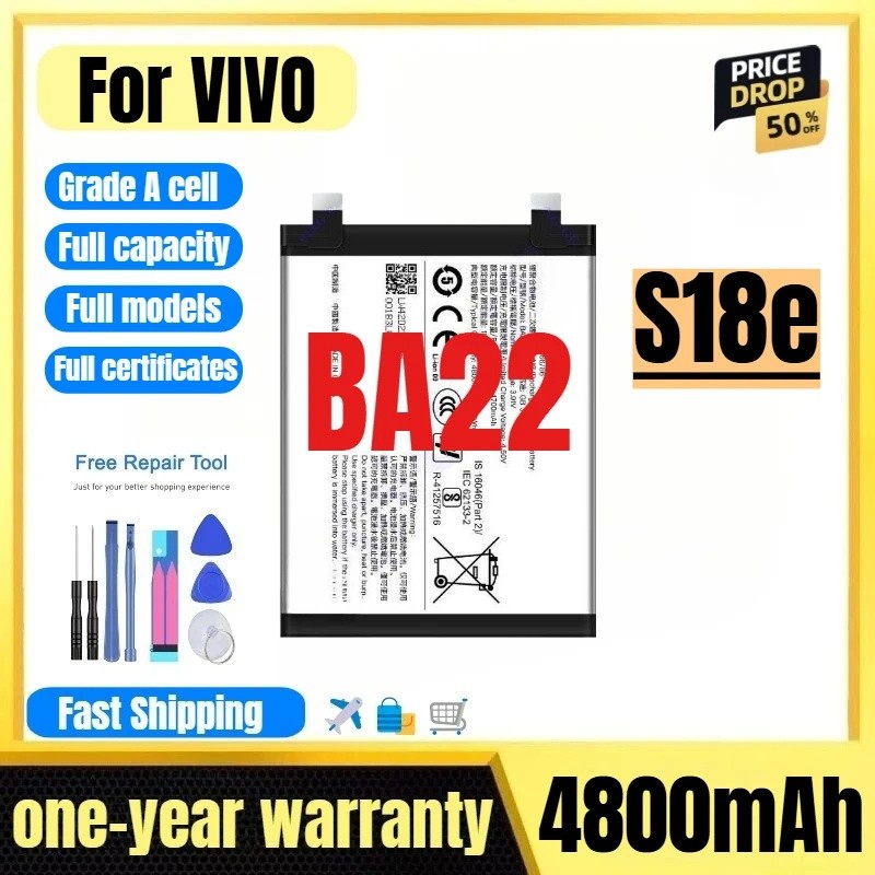 BA22 สําหรับ VIVO S18e แบตเตอรี่โทรศัพท์มือถือ 0 รอบคุณภาพสูงความจุสูงเปลี่ยนแบตเตอรี่ Bateria เกรด 