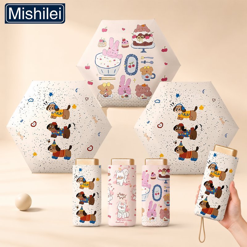 Mishilei مظلة ميني قابلة للطي بطلاء UV