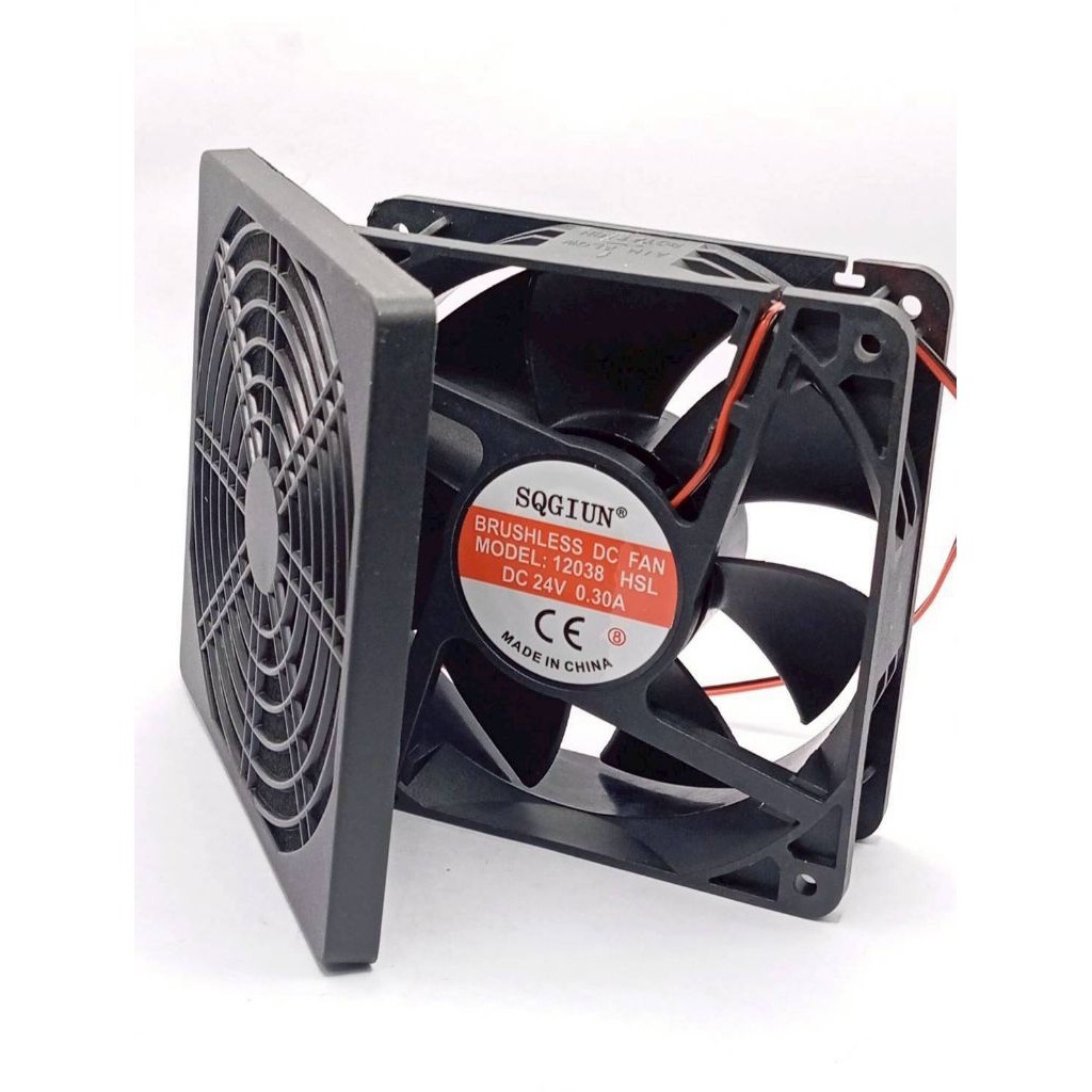พัดลม 4" +ฟิวเตอร์ 120*120 พัดลมระบายความร้อน DC ขนาด 120x120x38 มม. : SQGIUN Brushless DC Fan รุ่น 