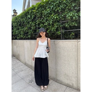 ❤ 🧵 🇰🇷 W10410 กางเกงทรงบอลลูนที่ใส่แล้วไม่อยากถอด! ผ้านิ่ม พริ้ว เบาสบาย เอวยางยืดสูง แฟชั่นเกาหลี TAG WG.WE 🧡