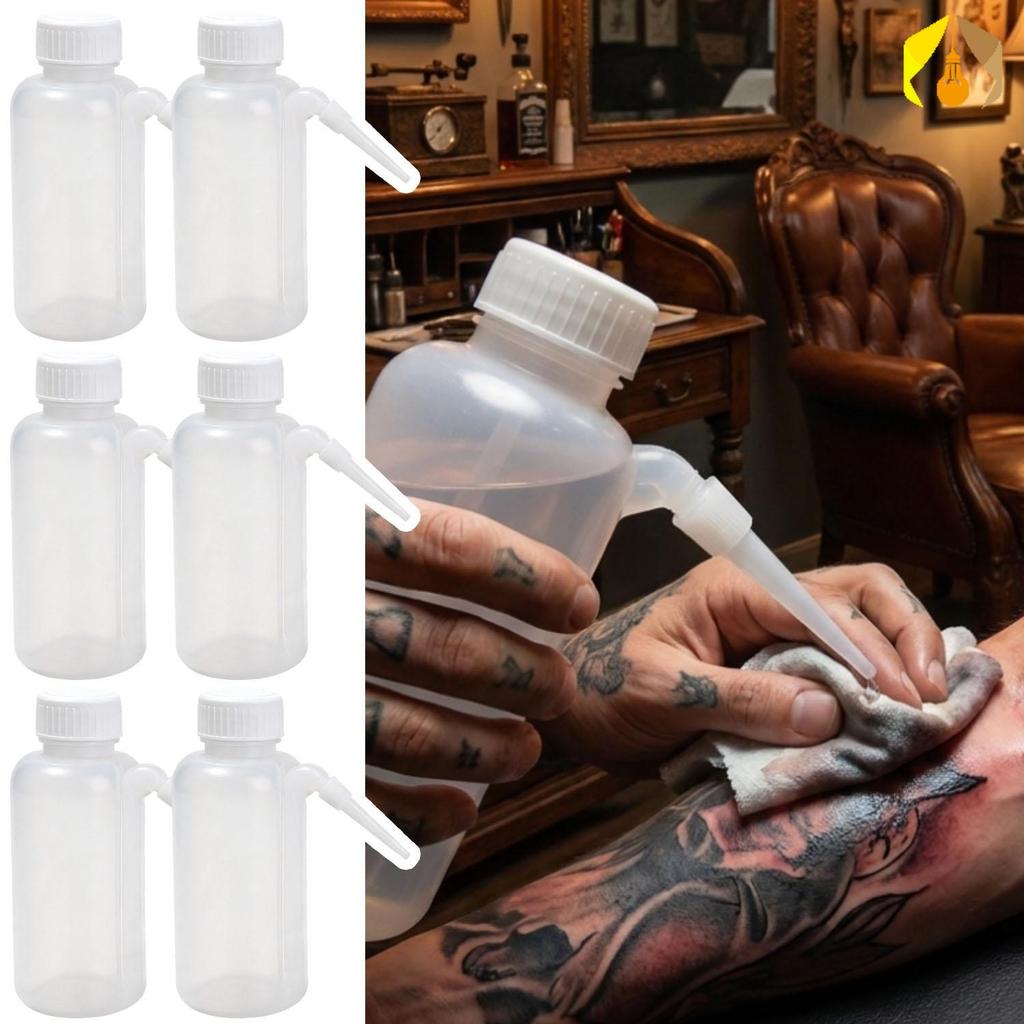 Thicken Tattoo Washing Squeeze Bottle - Airtight Side หัวฉีดภาชนะพลาสติก - Clear Volume Mark Cosmetic Craft Liquid Dispensing Tool