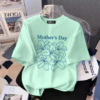 วันแม่แห่งชาติ【ใหม่】🔥 เสื้อแฟชั่น Oversize แขนสั้น โคตรนุ่ม ใส่สบาย พิมพ์ลาย #Love Mom4 COD