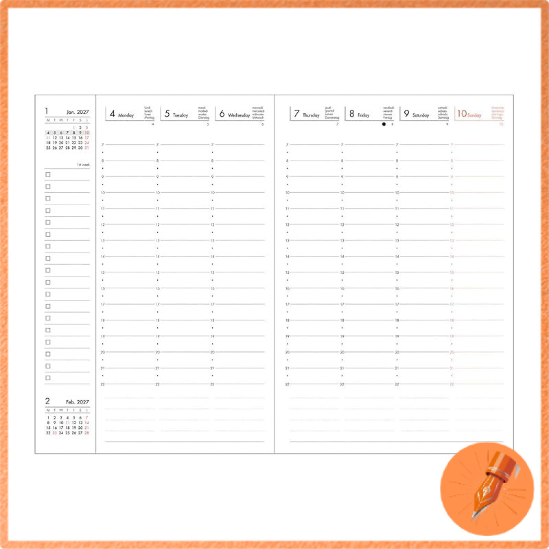 Marks 2027 Planner Starting October 2026 Weekly Vertical B6 Modified Refill 27ADR-CV-RFL