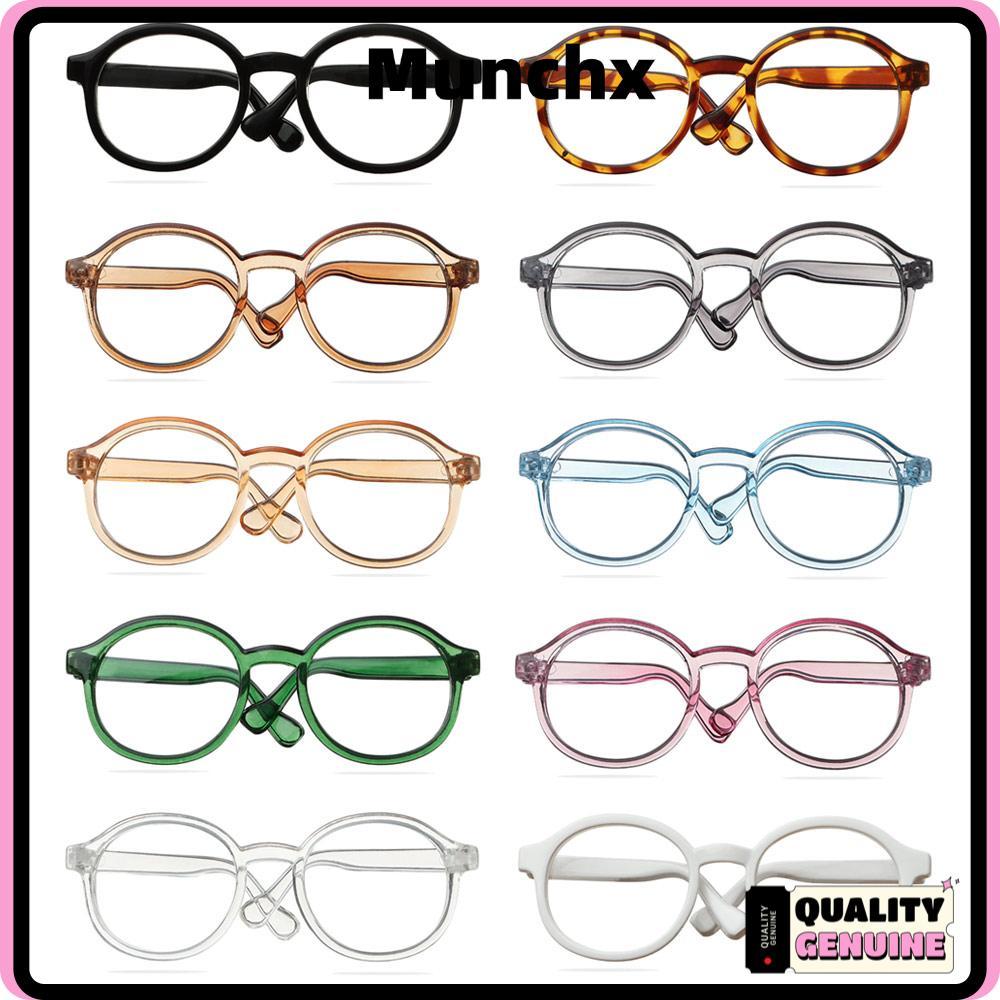 MUNCHX ของเล่นแว่นตาทรงกลม DIY เปลี่ยนเสื้อผ้าเกาหลีตุ๊กตาตกแต่ง