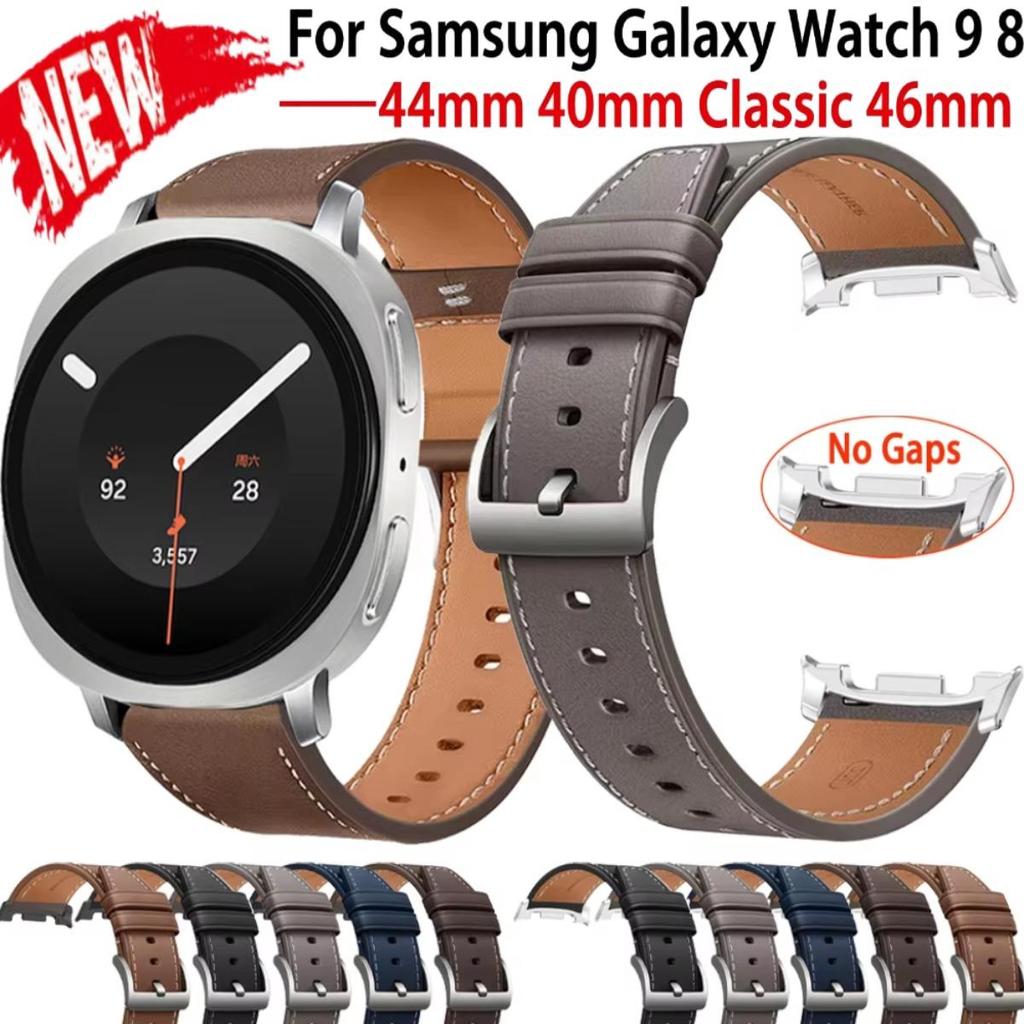 สายหนังสําหรับ Samsung Galaxy Watch 9 8 40 มม.44 มม.สร้อยข้อมือสําหรับ Samsung Galaxy 8 คลาสสิก 46 มม. Quick Release Bands