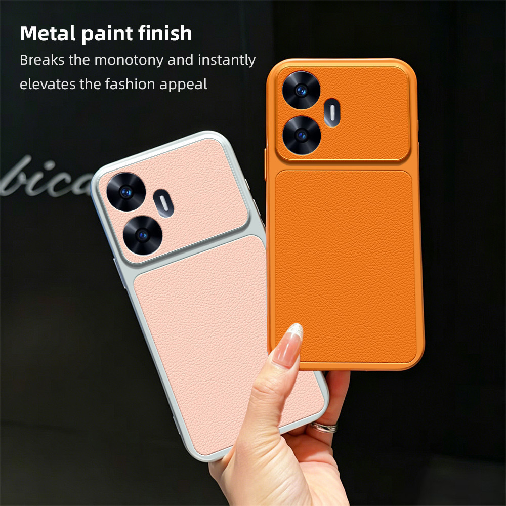 เคส Realme c55 RMX3710 Realme narzo n55 realmec55 ครอบคลุมเต็มหน้าจอป้องกันการตกนิ่มหนังเนื้อเคสโทรศ
