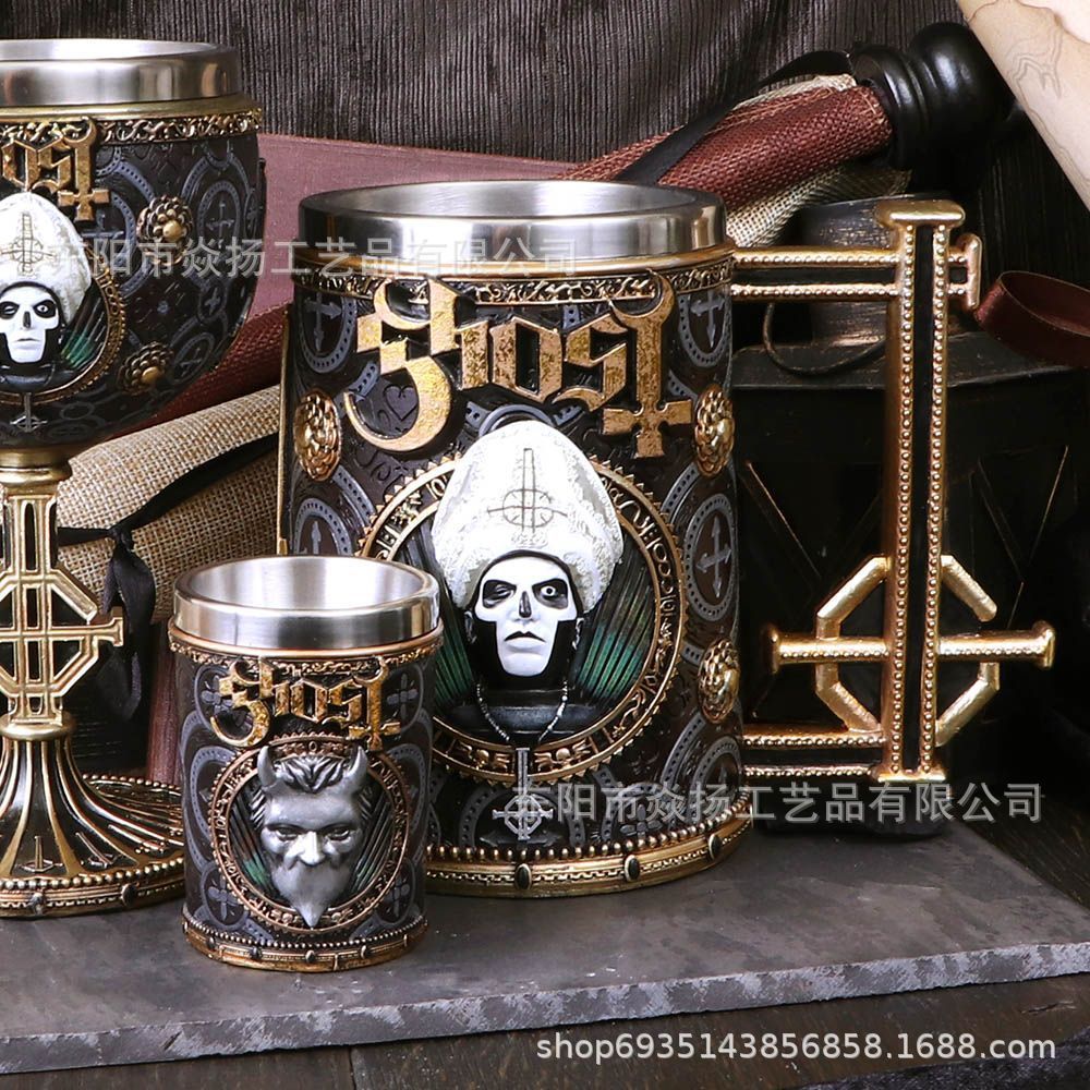 Ghost Papa Ghost Papa สินค้าของที่ระลึก Ghost Papa Ghost Papa แก้วไวน์ Goblet กระเป๋าสตางค์ของขวัญ