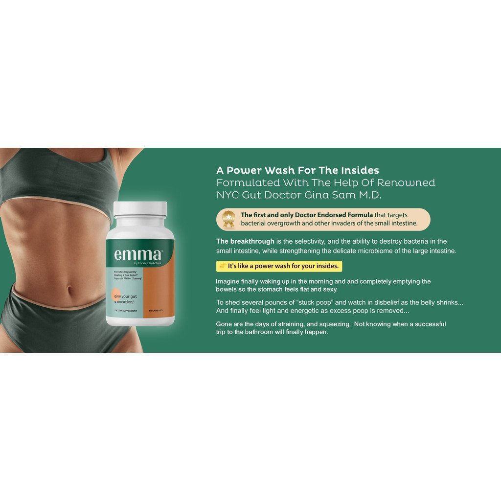 WelcomeEmmaGutHealthReliefอาหารเสริม,DoctorEndorsedFormulaforWomen&Men,LeakyGut&DigestiveforConstipa