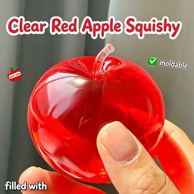 สีเขียว Apple Slushie Squishy Fidget ของเล่น Crunchy Moldable Non-Bounce Sensory Stress Reliever Medium Grip Strength Decompression ของขวัญ